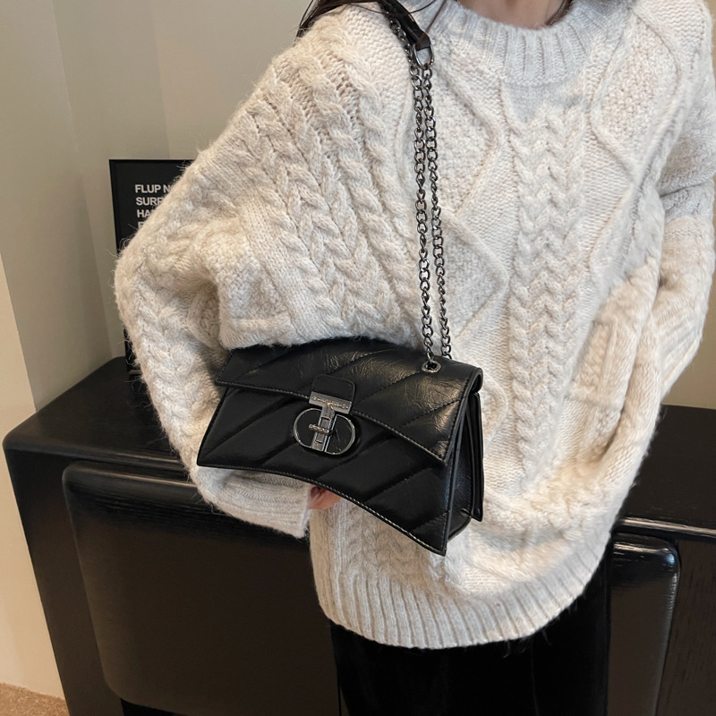 Korean Style Minimalist Chain Underarm Bag 2023 Autumn Winter New Versatile Square Women's Bag