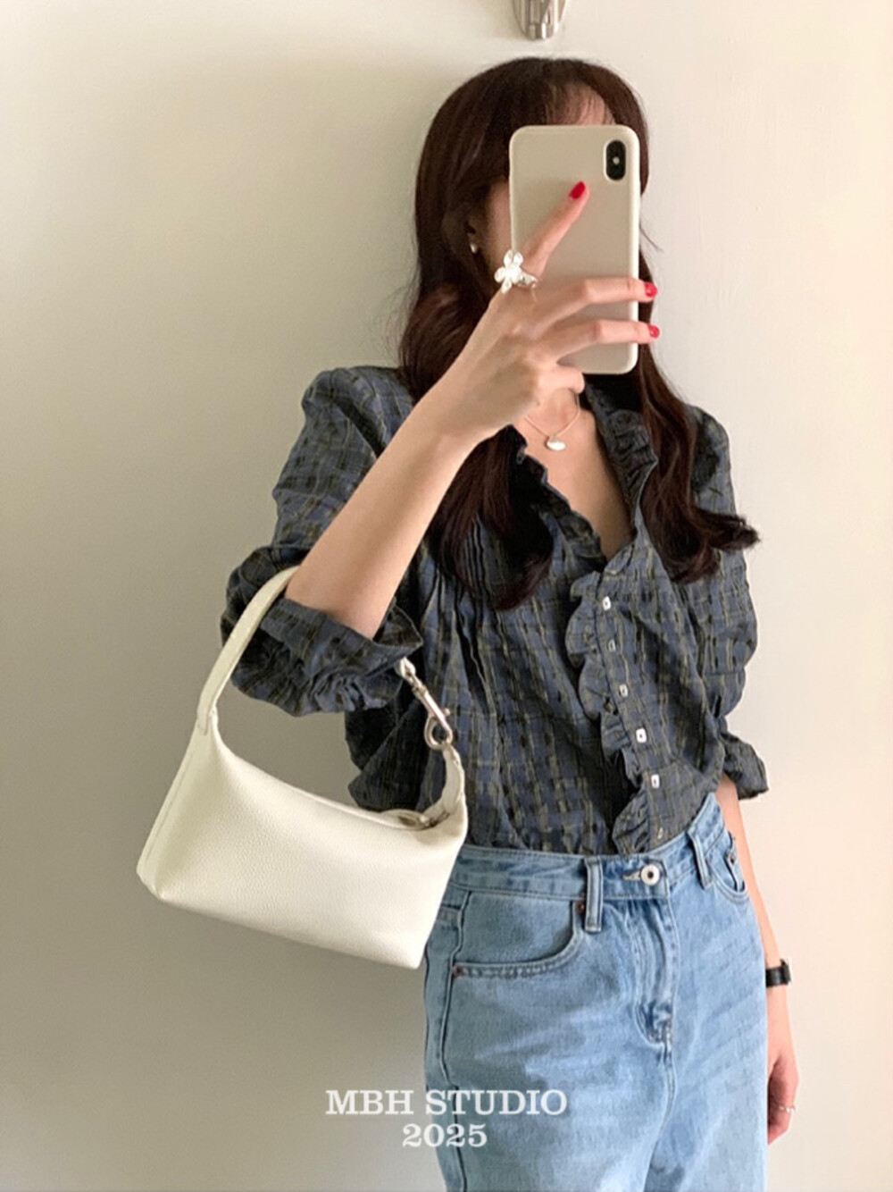 MBH Korean Summer New Refined Hobo Bag Top Layer Cowhide Minimalist Shoulder Bag - Image 2