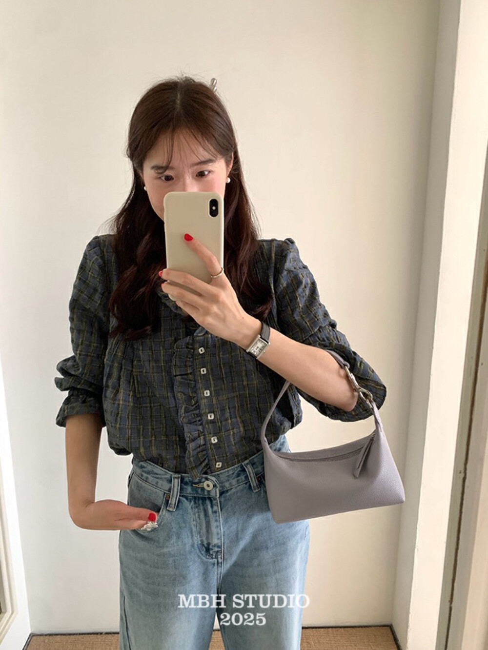 MBH Korean Summer New Refined Hobo Bag Top Layer Cowhide Minimalist Shoulder Bag - Image 4
