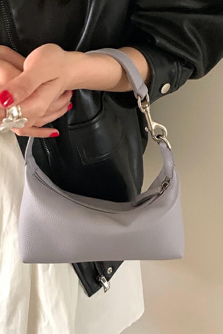 MBH Korean Summer New Refined Hobo Bag Top Layer Cowhide Minimalist Shoulder Bag - Image 5