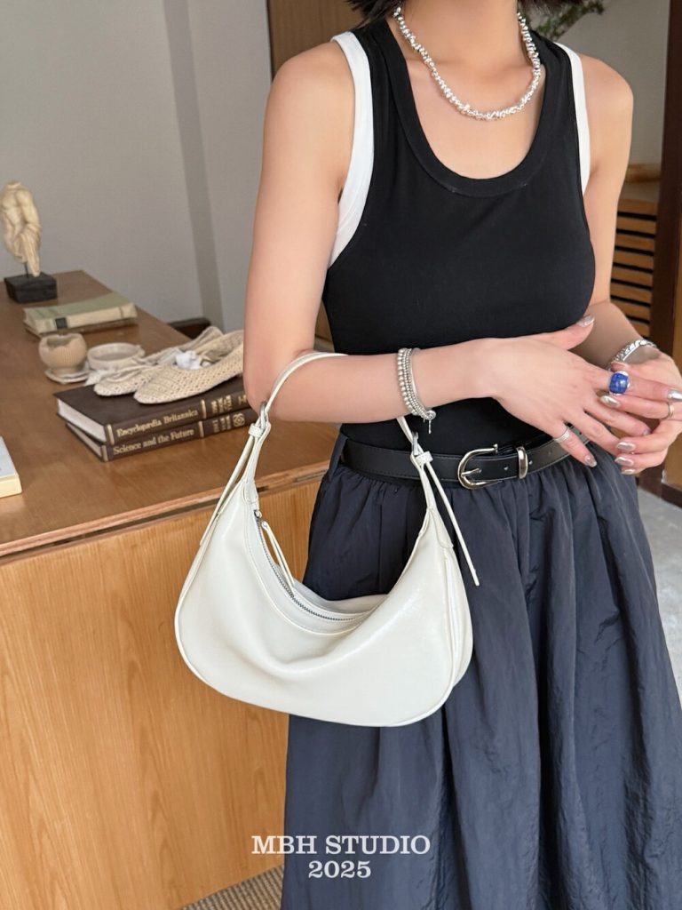 MBH Half Moon Hobo Shoulder Bag Premium Minimalist Style